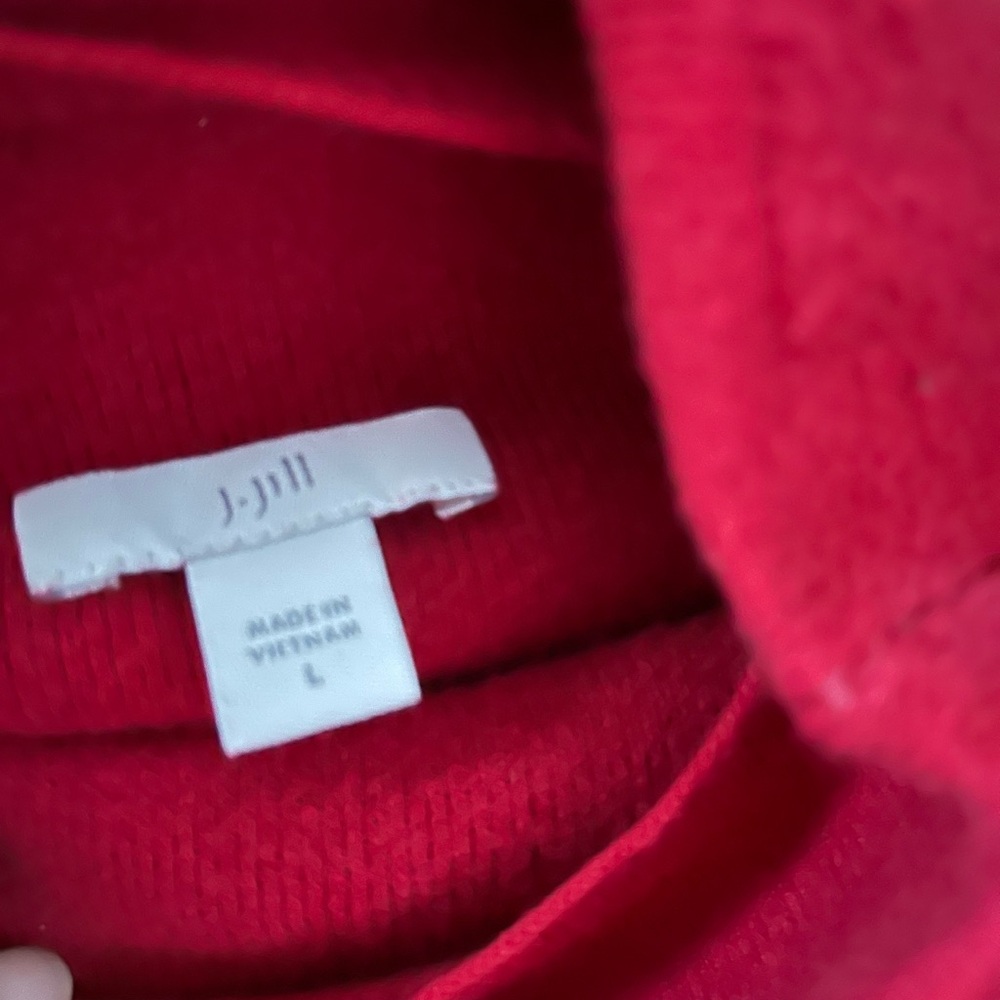 JJILL Women's Red Mock Turtleneck Sweater Pullover Sweater Size L..So Cozy &Soft - Picture 5 of 5